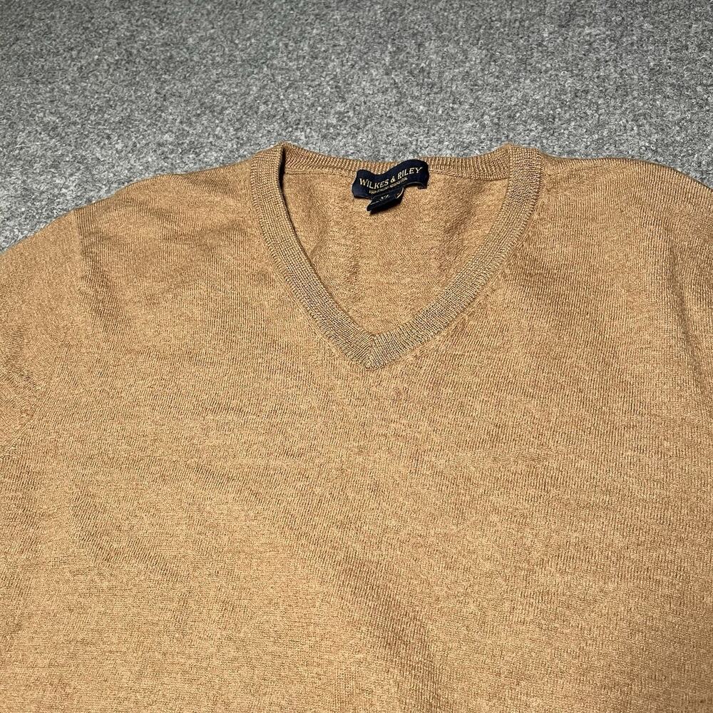 Wilkes & Riley Sweater Mens XL Fits Small Brown Italian Merino Wool Preppy
